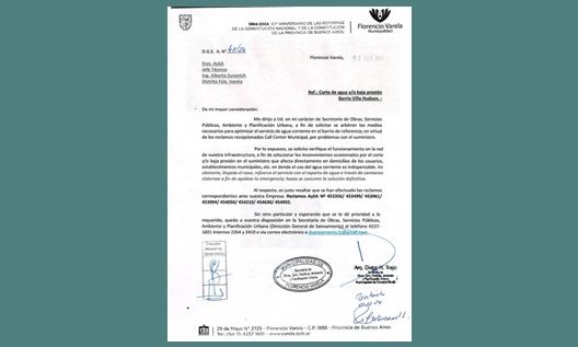 F. Varela – Reclamo por inconvenientes en el suministro de agua en Villa Hudson